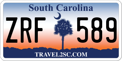 SC license plate ZRF589