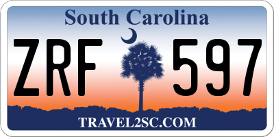 SC license plate ZRF597