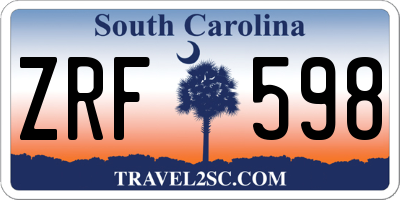 SC license plate ZRF598