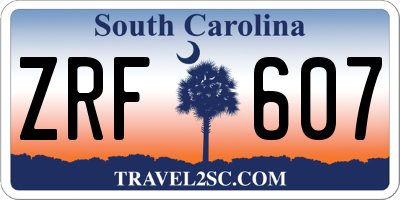 SC license plate ZRF607