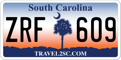SC license plate ZRF609
