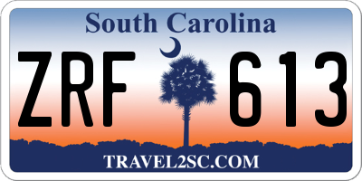 SC license plate ZRF613