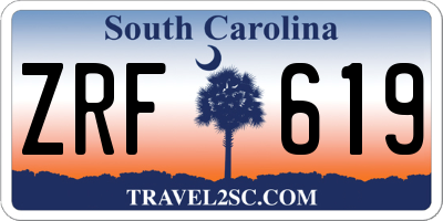 SC license plate ZRF619