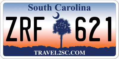 SC license plate ZRF621