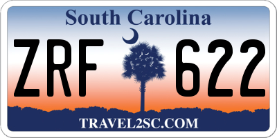 SC license plate ZRF622