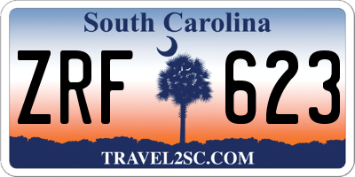 SC license plate ZRF623