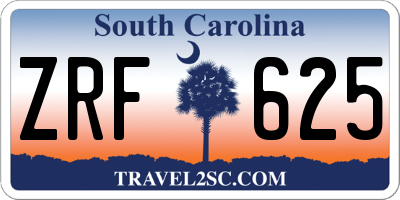 SC license plate ZRF625