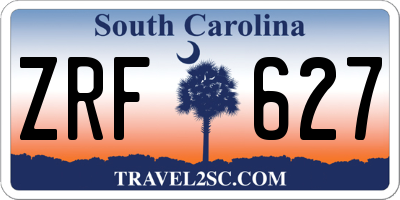 SC license plate ZRF627