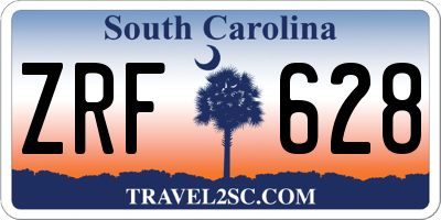 SC license plate ZRF628