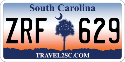 SC license plate ZRF629
