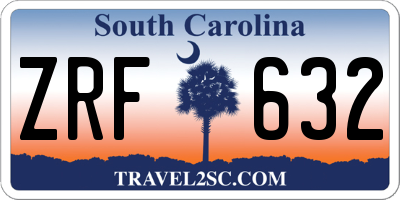 SC license plate ZRF632