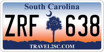 SC license plate ZRF638