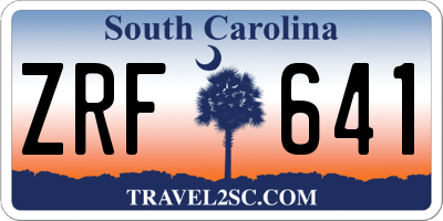 SC license plate ZRF641