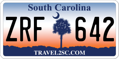 SC license plate ZRF642