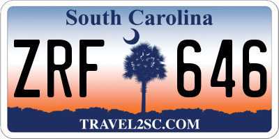 SC license plate ZRF646