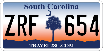 SC license plate ZRF654