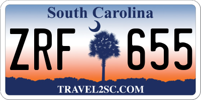 SC license plate ZRF655