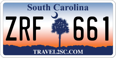 SC license plate ZRF661