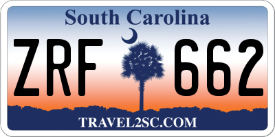 SC license plate ZRF662