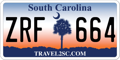 SC license plate ZRF664
