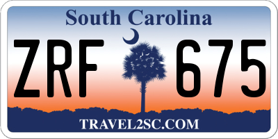 SC license plate ZRF675