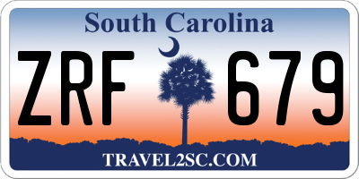 SC license plate ZRF679