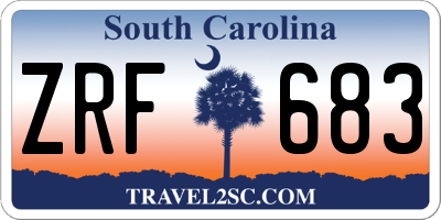SC license plate ZRF683