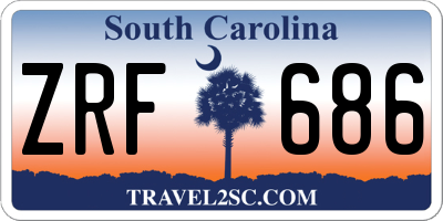 SC license plate ZRF686