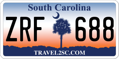 SC license plate ZRF688