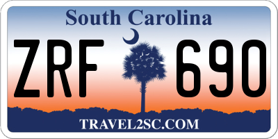 SC license plate ZRF690