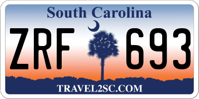 SC license plate ZRF693
