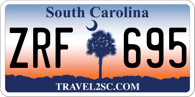 SC license plate ZRF695