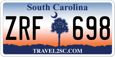 SC license plate ZRF698