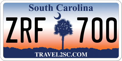 SC license plate ZRF700