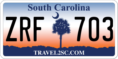 SC license plate ZRF703