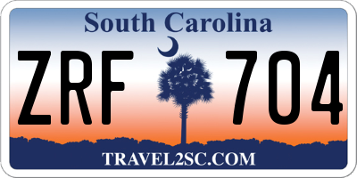 SC license plate ZRF704