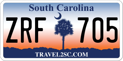SC license plate ZRF705