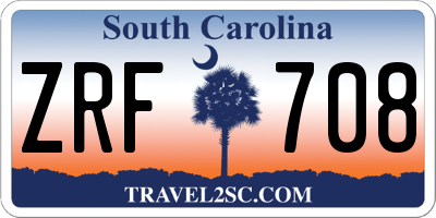 SC license plate ZRF708