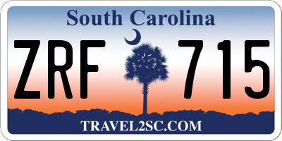 SC license plate ZRF715
