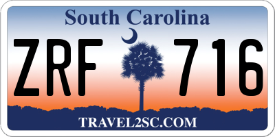 SC license plate ZRF716