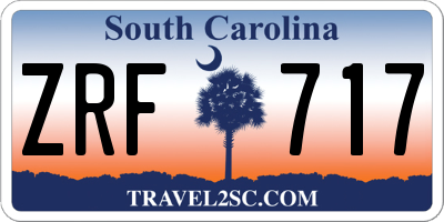 SC license plate ZRF717