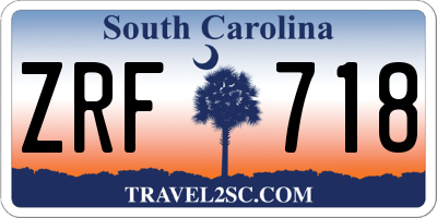 SC license plate ZRF718