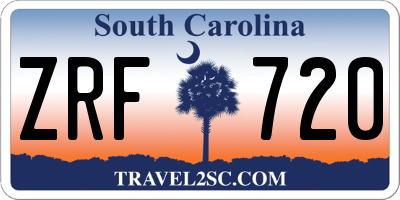 SC license plate ZRF720