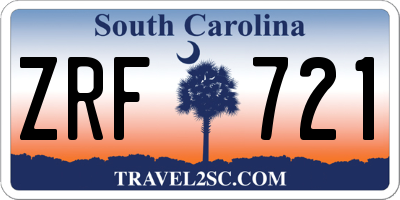 SC license plate ZRF721
