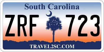 SC license plate ZRF723