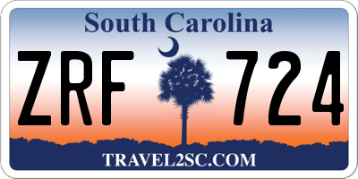 SC license plate ZRF724