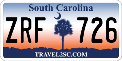 SC license plate ZRF726