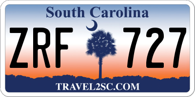 SC license plate ZRF727