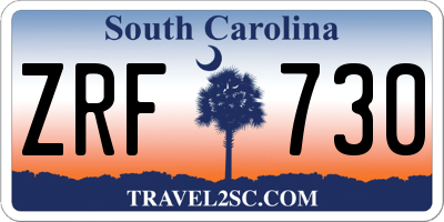 SC license plate ZRF730