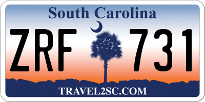 SC license plate ZRF731